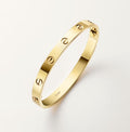 Waterproof 18K gold love bangle, a timeless gift for girlfriend