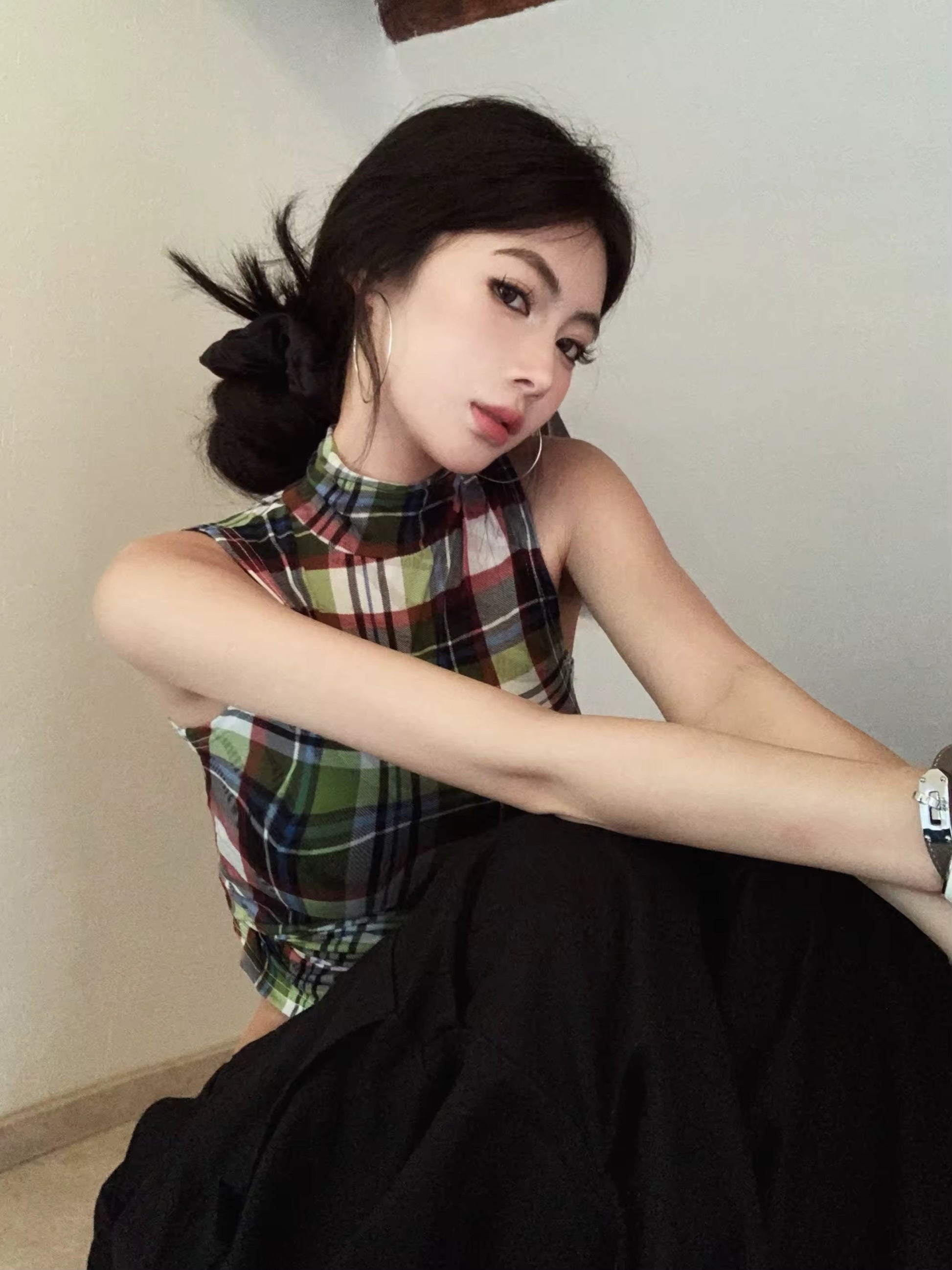 e-girl summer top plaid aesthetic 2000s