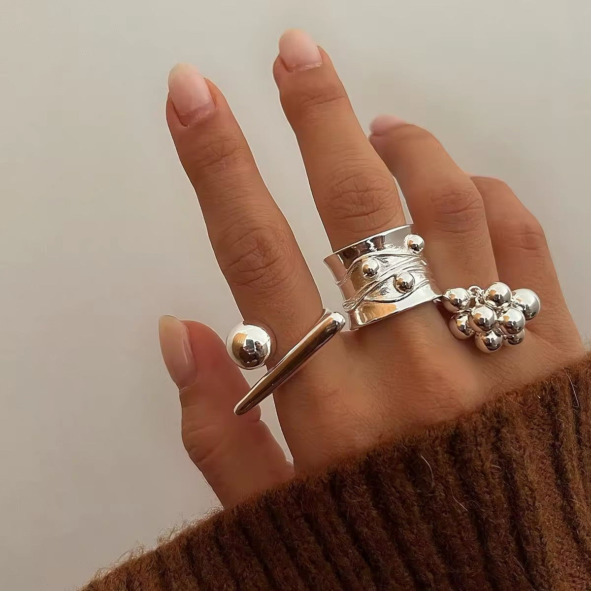 Trendy stainless steel open ring for women and men
