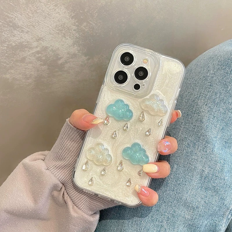 Aesthetic Korean Cloud iPhone Case with Soft Cover