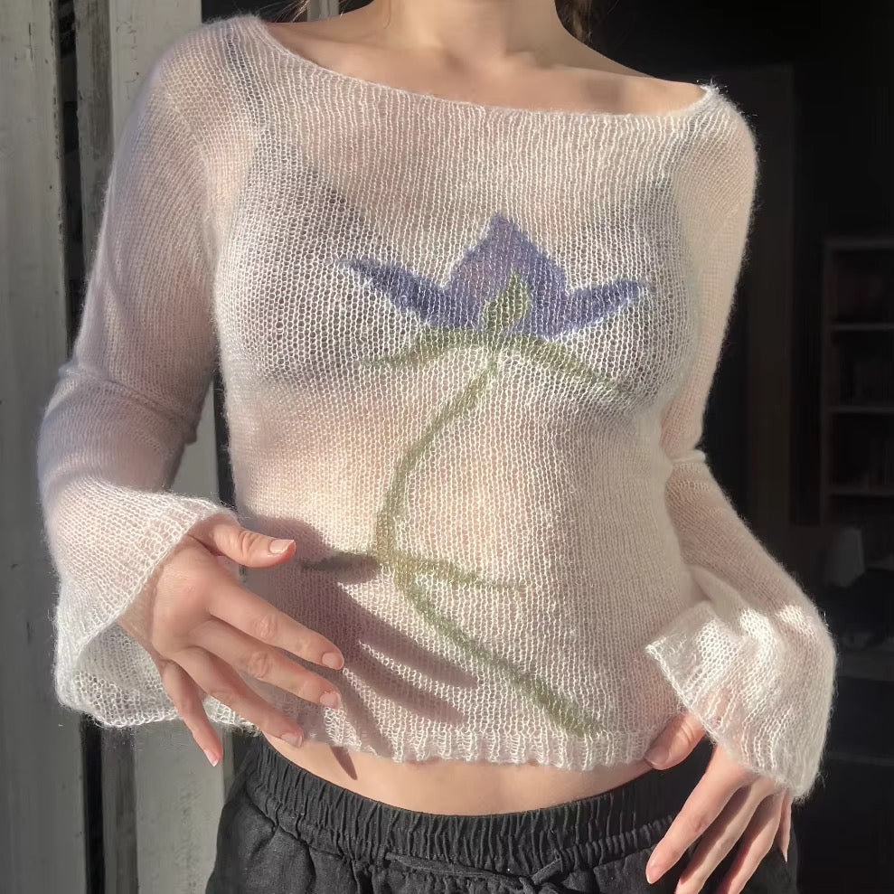 Grunge aesthetic streetwear pullover with subtle texture knit