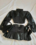 gothic harajuku style leather set for women