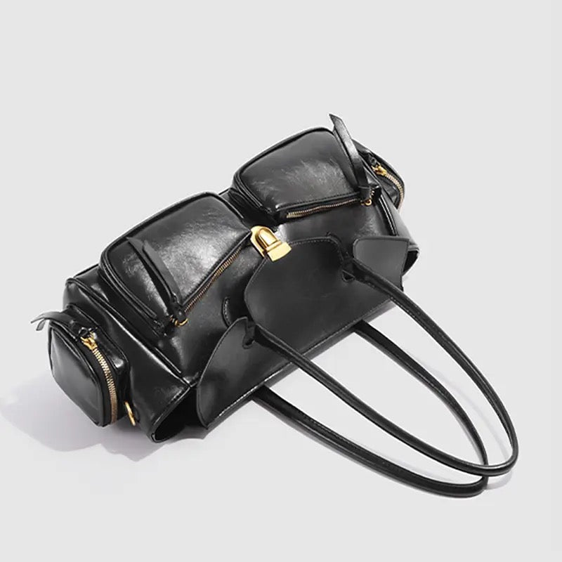 AGCW product detail shot of retro French black brown bag