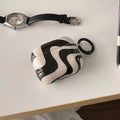 Minimalist glossy AirPods cover in retro Korean couple style