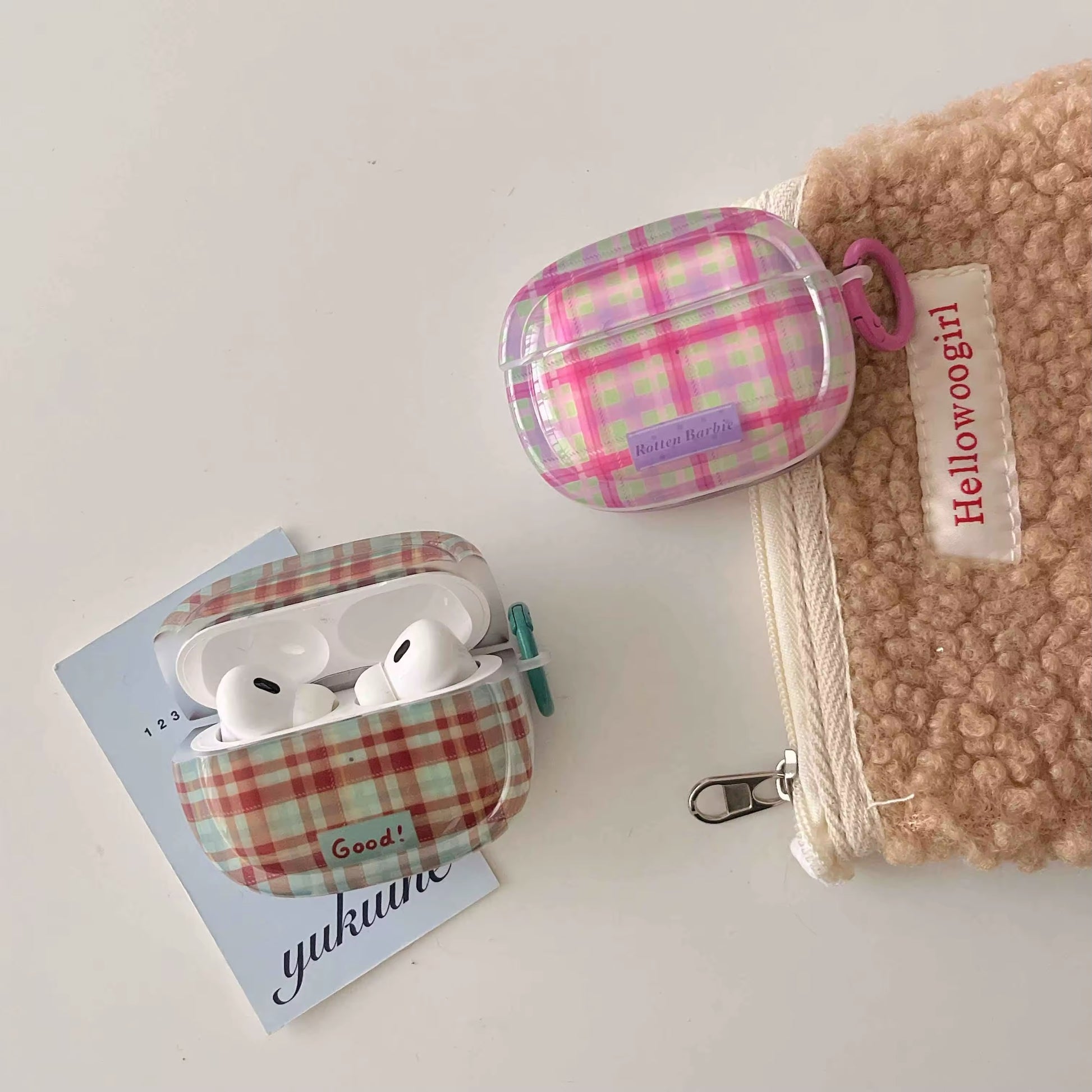 Elegant AirPods Pro plaid case for everyday use
