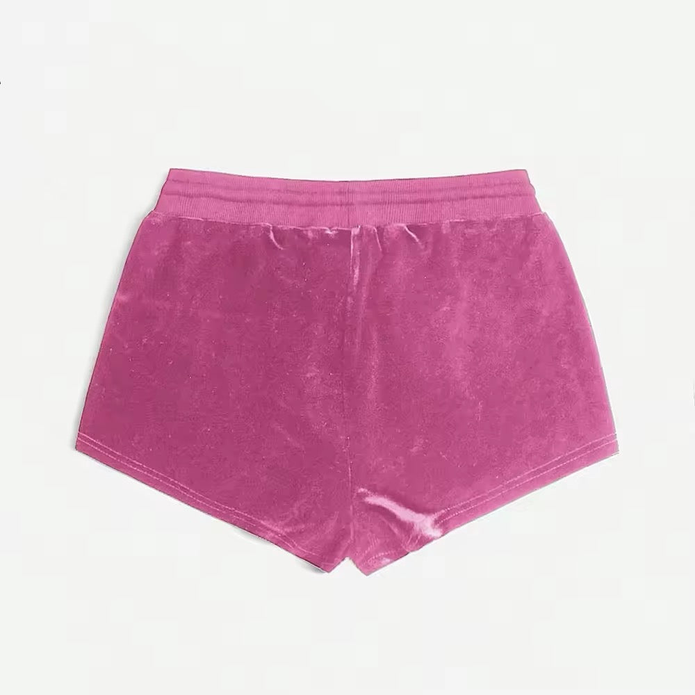 Harajuku-style rhinestone velvet shorts for punk and emo girls