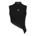 Korean alternative fashion crop top in black with a sleeveless design