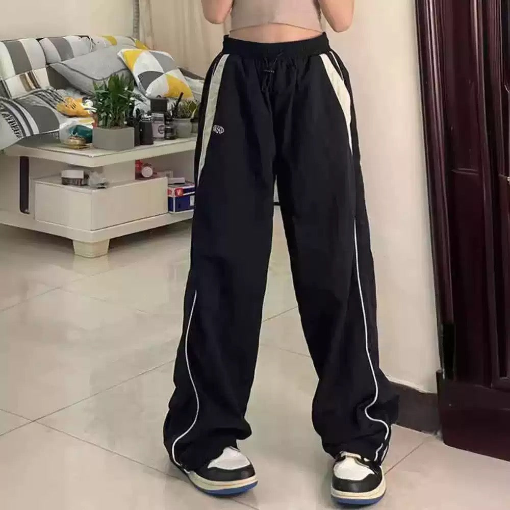 striped loose fit y2k trousers