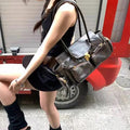 Sweet girl style underarm purse with solid color structure