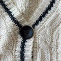 Beige oversized knit cardigan styled for autumn
