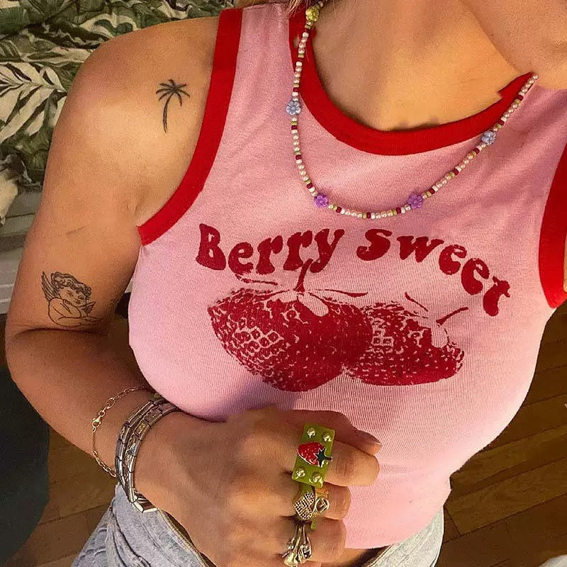 Berry Sweet Crop Top in Y2K pink with off-shoulder style