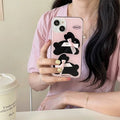 Stylish black bunny phone cover for iPhone 11, 12, 13, 14, 15, and 16 Pro Max