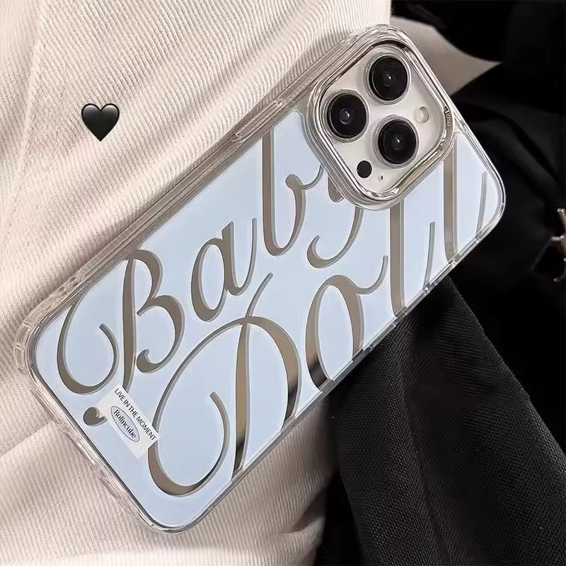 Reflective Blue Baby Doll iPhone Cover for Coquette Lovers