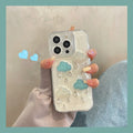 Blue Cloud iPhone Case with Glitter Raindrop & Rhinestones
