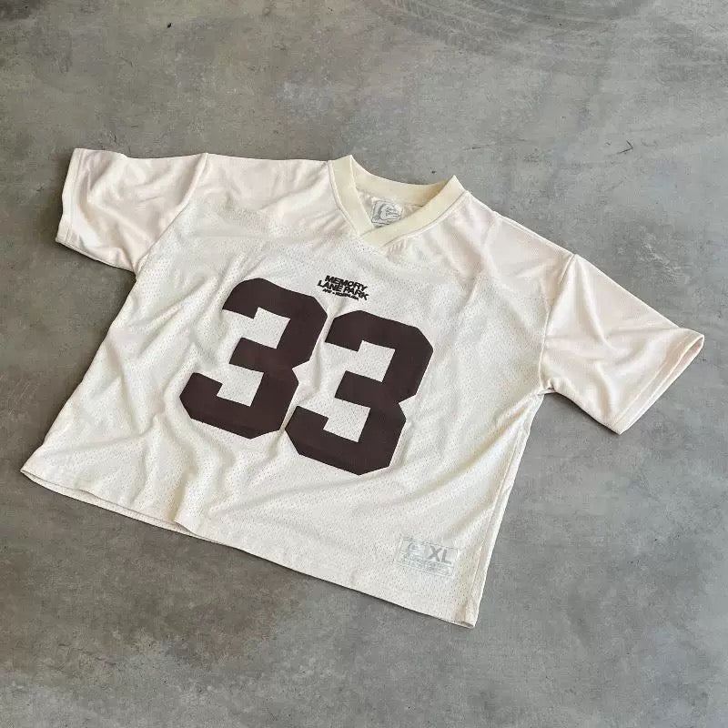 Retro football shirt in black mesh fabric