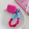 Chic pink AirPods case for women with pendant and lanyard