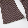 Minimalist brown office blouse with stylish flared sleeves