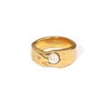 Elegant freshwater pearl ring for bridal jewelry