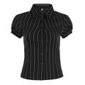 Preppy aesthetic collared blouse with short sleeves and a chic fit