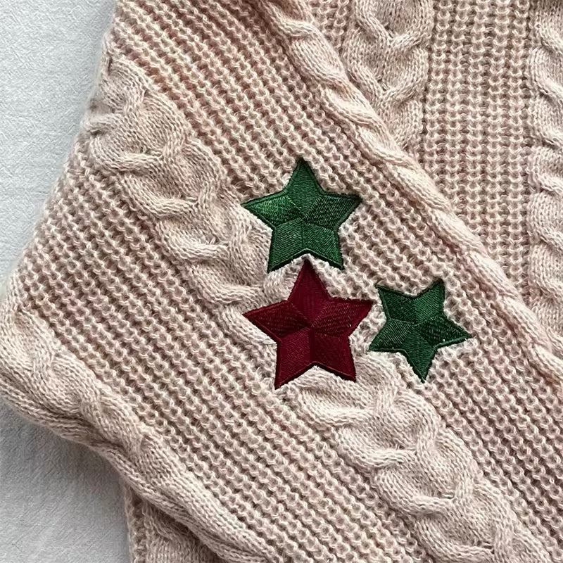 Women's Christmas cardigan in soft knit and button closure