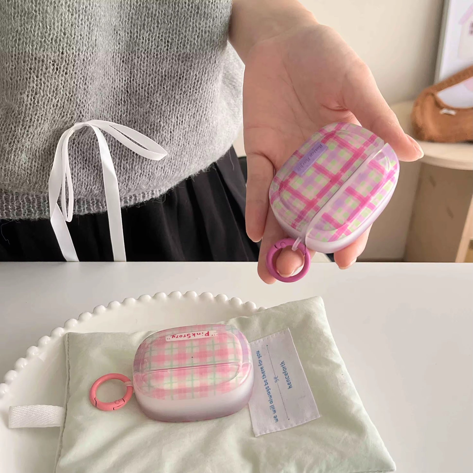 Retro fashion AirPods case for aesthetic girls