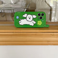 Dog lover’s iPhone 16 case in cartoon green design