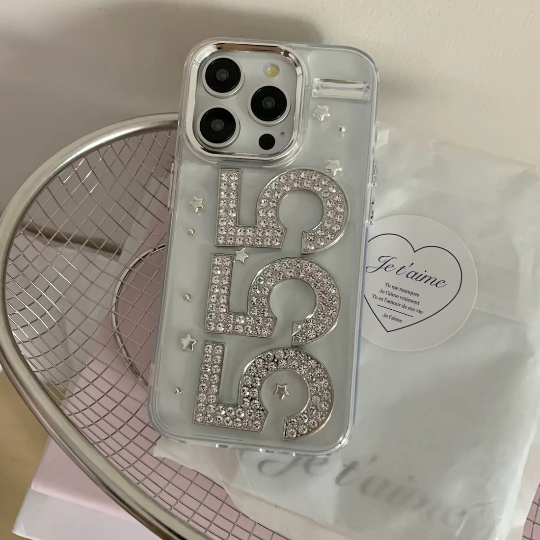 Soft clear phone case with glittering sequins and a shockproof design