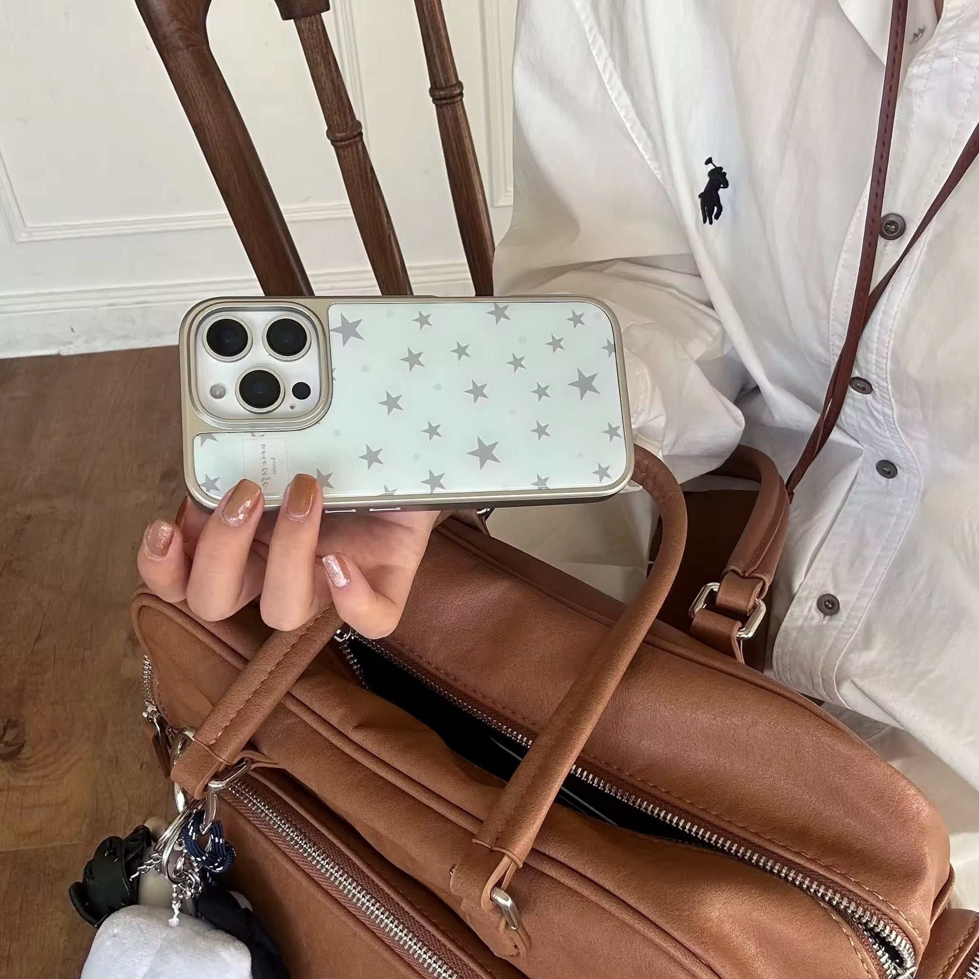 Back view displaying the five-pointed star design with silver accents