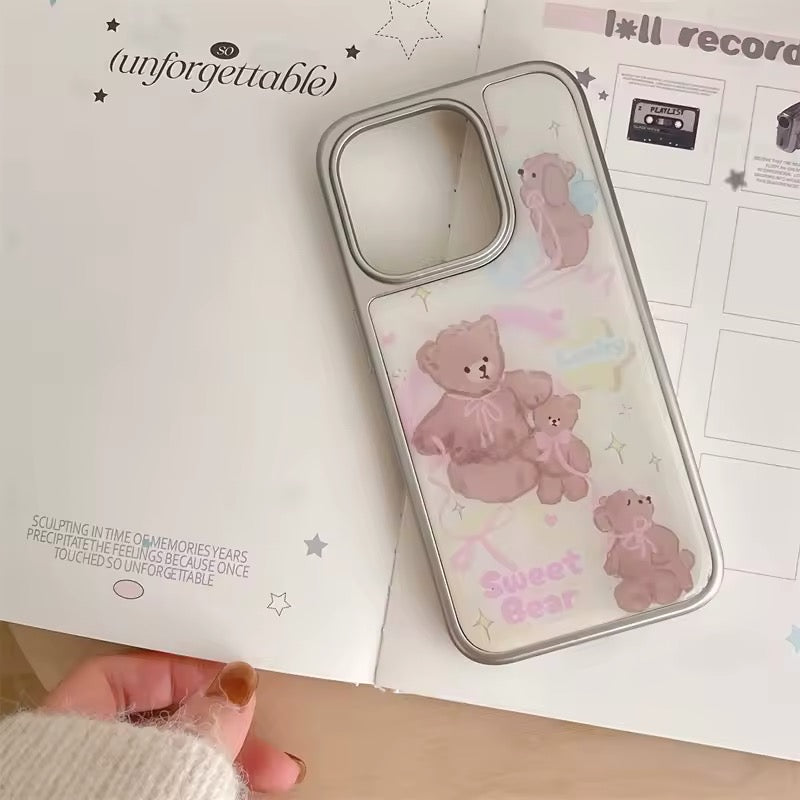 The Coquette Bear iPhone Case alongside matching soft girl accessories