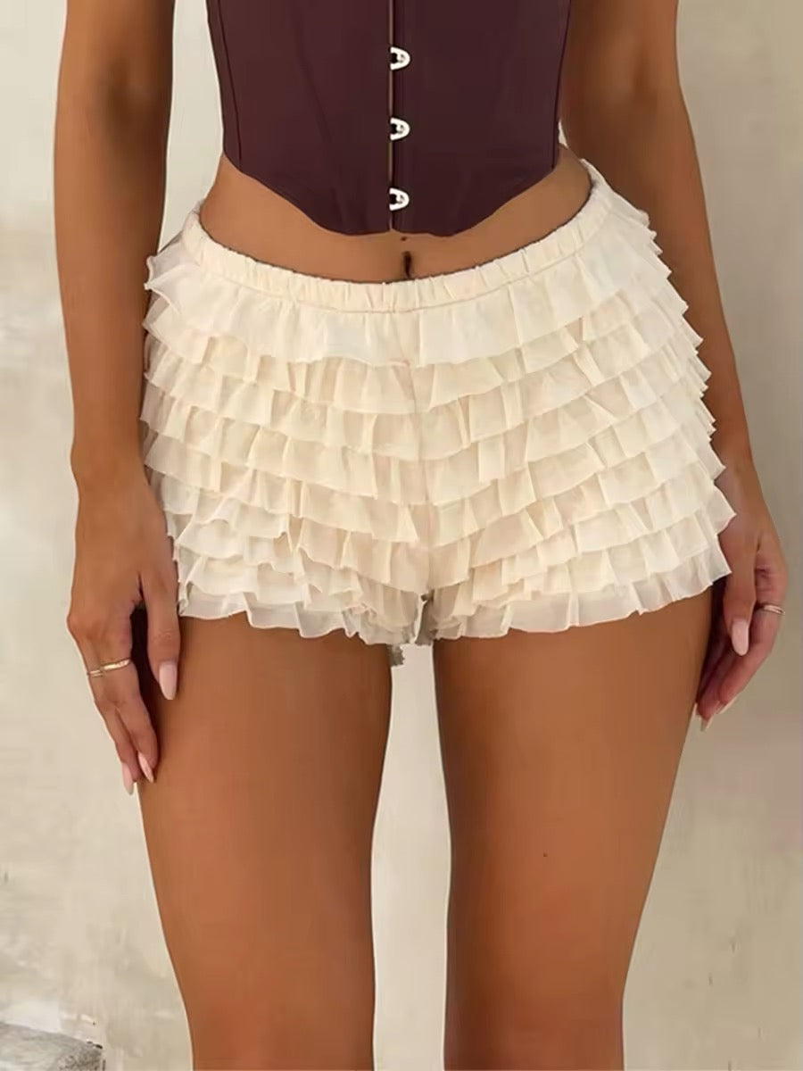 Multi-layered aesthetic mesh shorts for warm weather