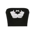 Y2K coquette rabbit tube top with lace trim and cute bunny print