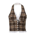 Trendy coquette plaid crop top with fairycore elegance