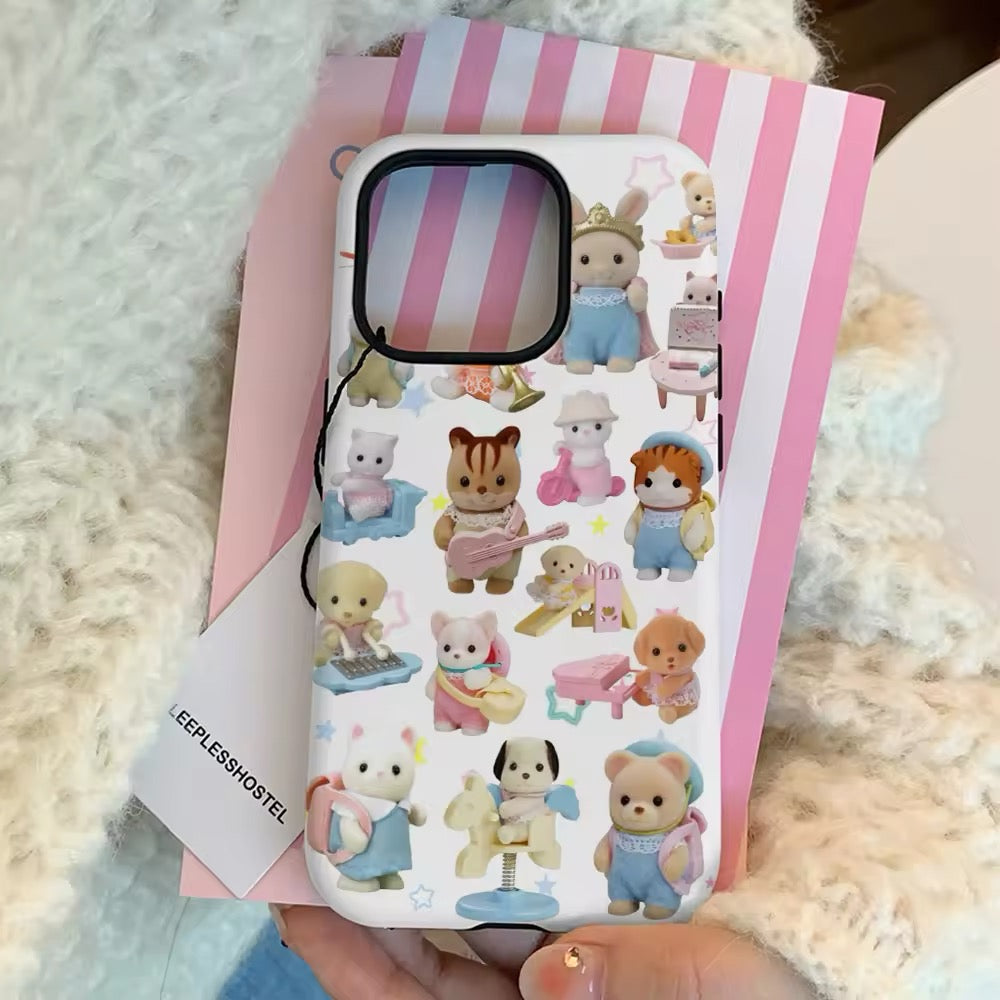 Soft pastel bear silicone case on iPhone 15 Pro Max