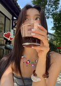 Trendy Kidcore necklace with vibrant beads, playful cartoon charm, and aesthetic Y2K fashion, perfect for soft girls, egirls, and Harajuku accessories