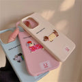 Cute cartoon puppy cover with soft-touch material for iPhone XR