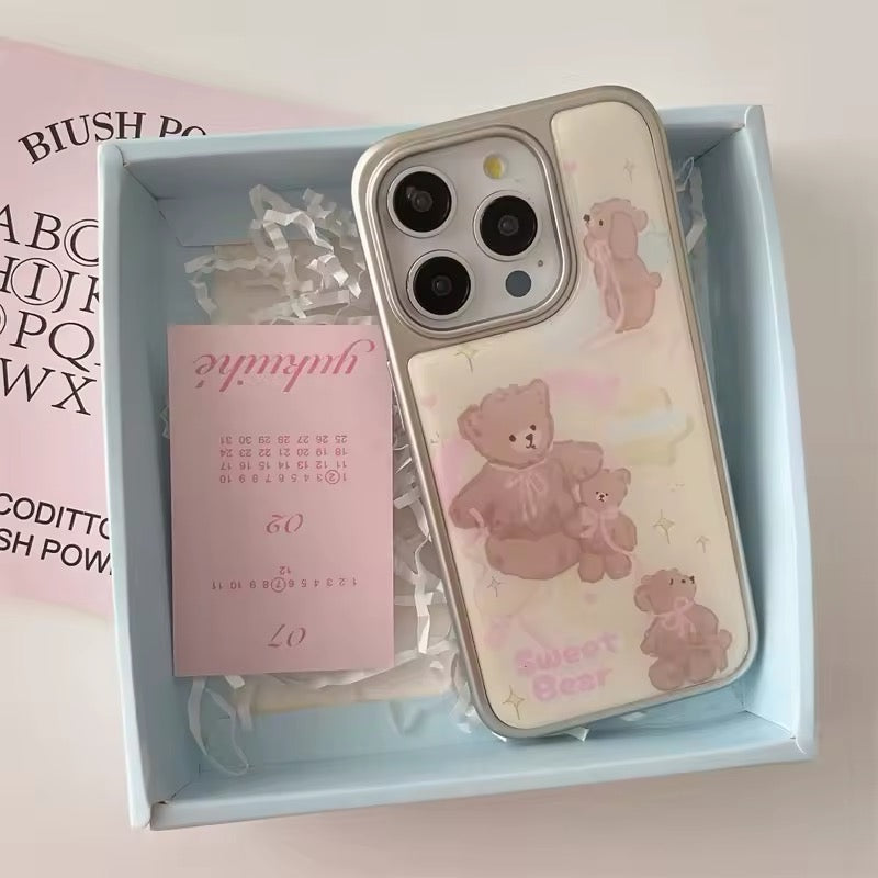 The Coquette Bear iPhone Case alongside matching soft girl accessories