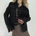 Back design of vintage women’s denim jacket