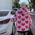 Warm fluffy love jacket for cute Y2K outfit