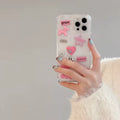 Cute Coquette iPhone Case with Soft Glitter Epoxy Shell
