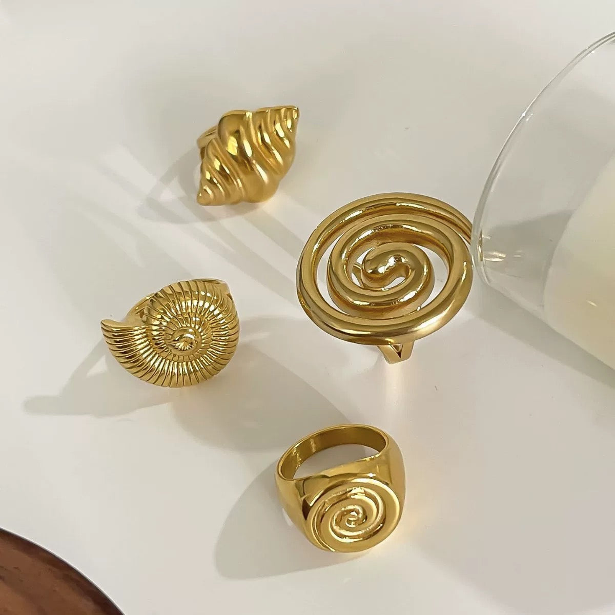 Elegant mermaidcore conch shell ring for summer fashion