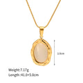 Tarnish-resistant stainless steel necklace with white opal charm