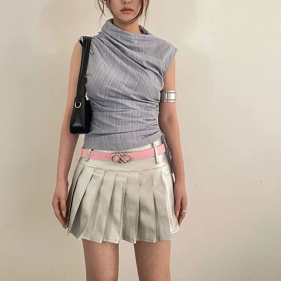 Trendy unisex PU leather belt with vintage metal star buckle – Korean fashion