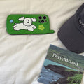 Green puppy iPhone cover with anti-scratch texture