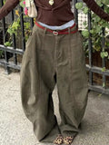 Retro wide-leg pants for women styled with crop top