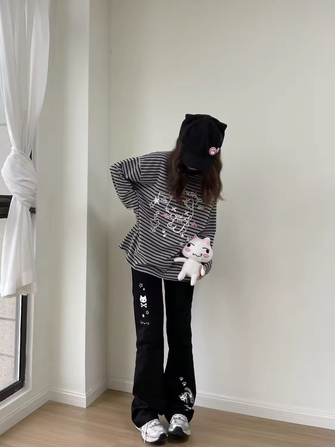 Soft girl emo aesthetic Hello Kitty tee