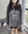 Hello Kitty striped long sleeve with patchwork sleeves