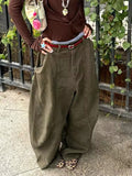 American streetwear denim trousers with wide leg cut