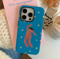 Double-layer silicone phone case with aesthetic art