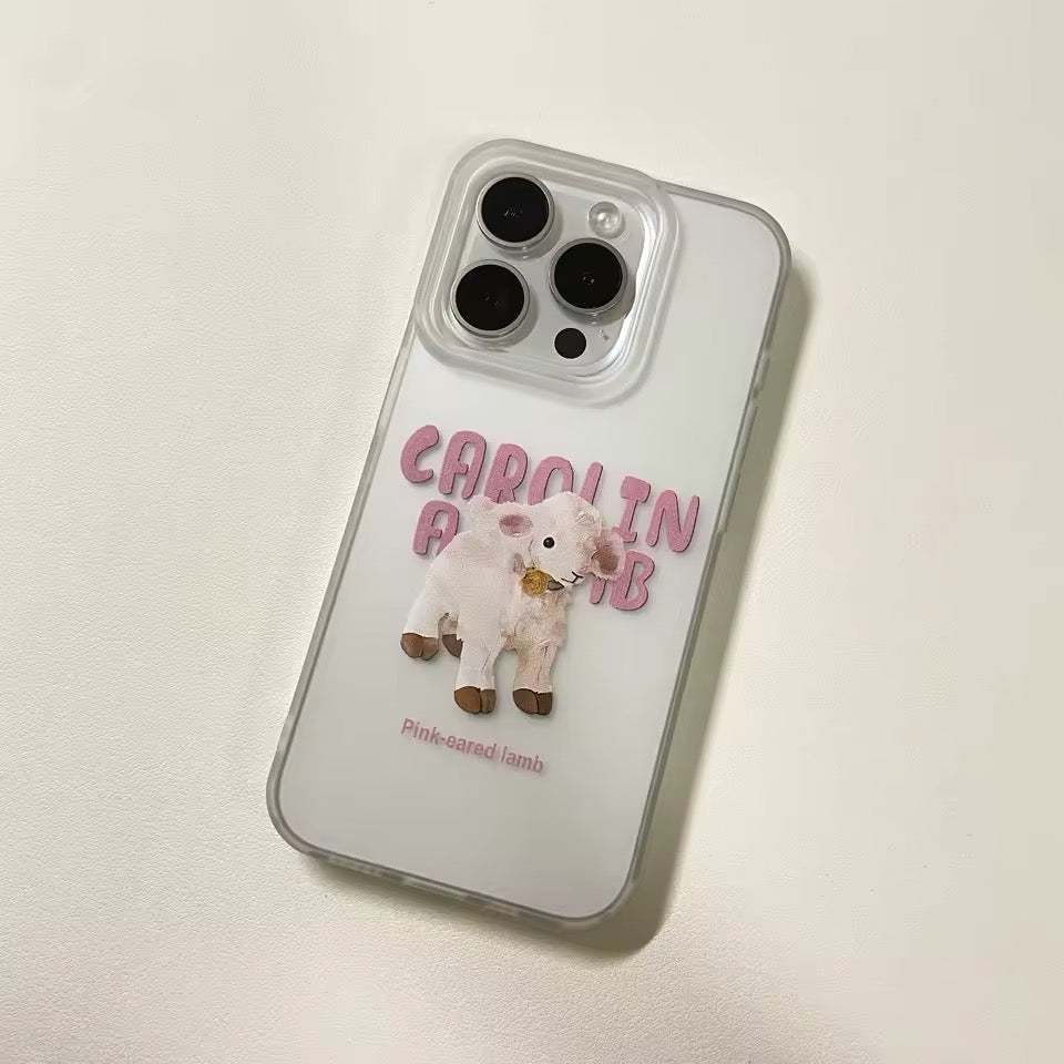coquette aesthetic lamb cartoon phone case for iphone