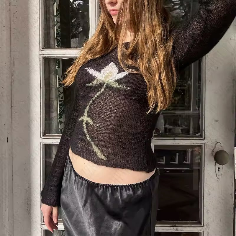 Tumblr aesthetic slim sweater soft touch casual streetwear style